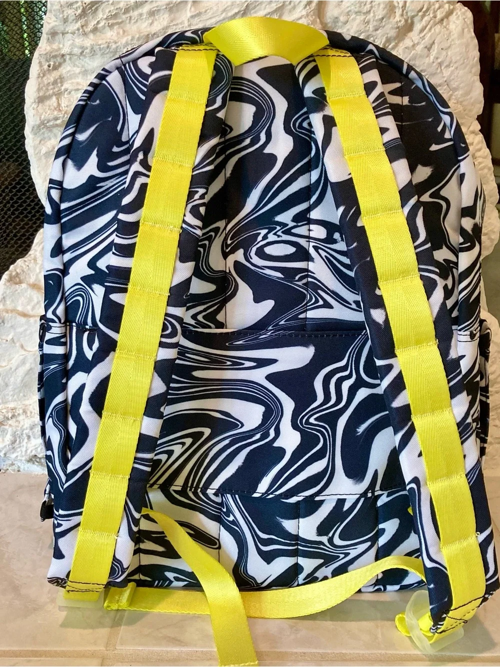 NWT Kane kids double pocket backpack in “paint wave” or “Marbled” print